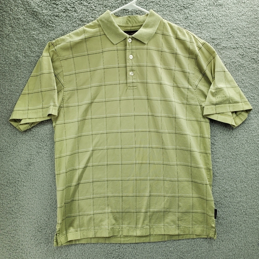 Donald Trump Polo Shirt Signature Collection Checked Plaid Mens Medium Green